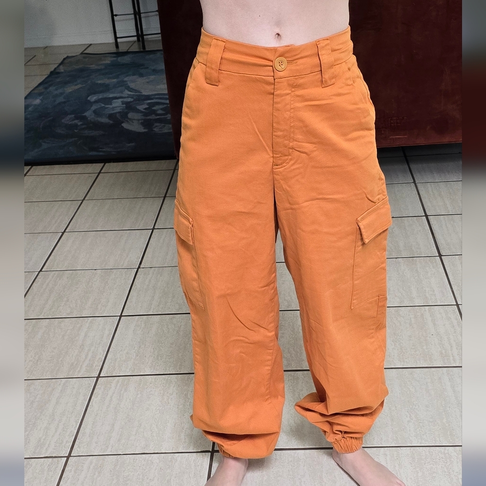 BDG Orange Cargo Wide Leg Pants